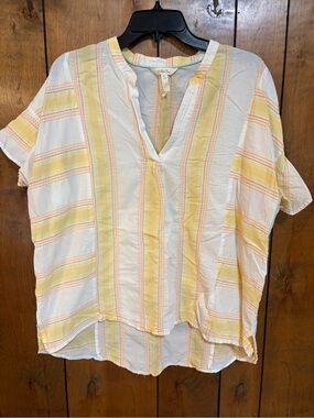 Matilda Jane Yellow and White Striped V-Neck Tunic